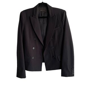 BCBGMAXAZRIA Double Breasted Cropped Blazer Black M